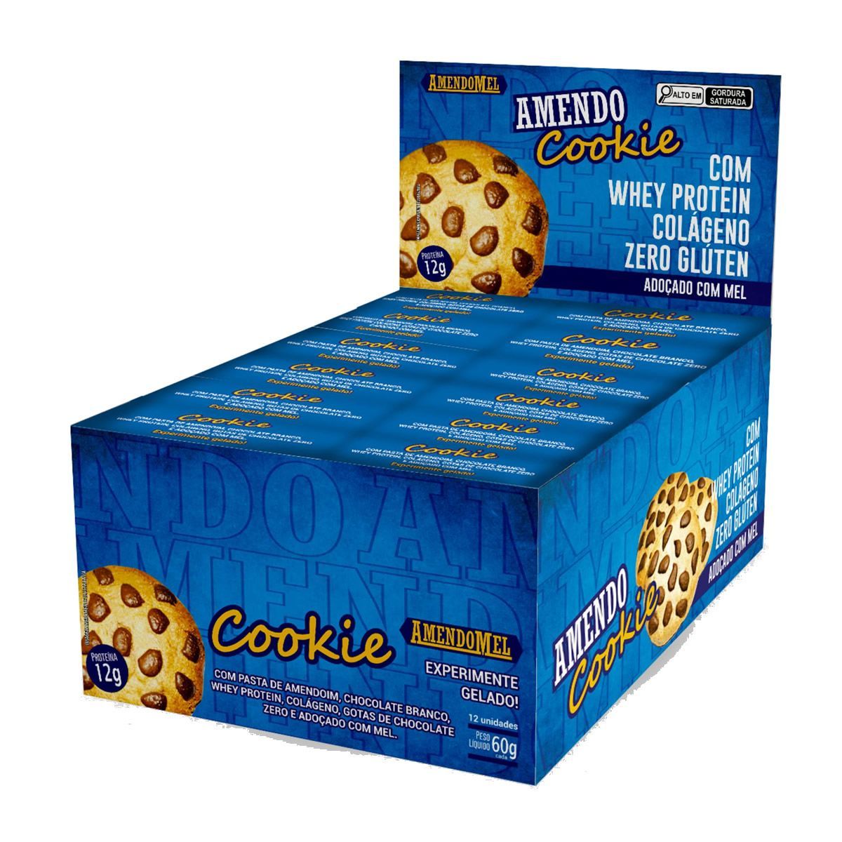 Amendo Cookie - 12 Unidades 45g Gotas de Chocolate - Amendomel*** Data Venc. 07/01/2026