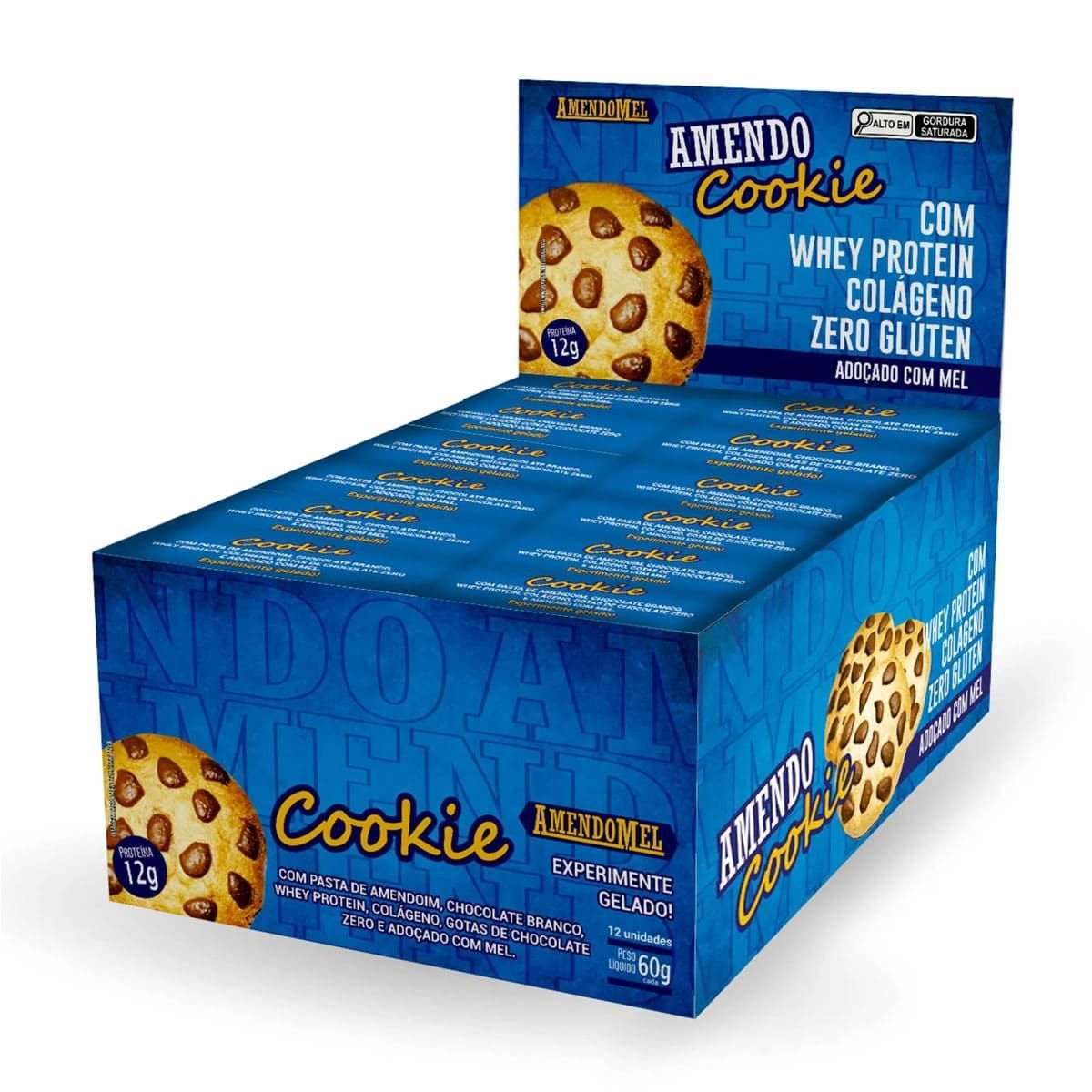 Amendo Cookie - 12 Unidades 60g Tradicional  - AmendoMel