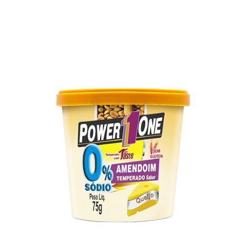 Amendoim Temperado Zero S�dio - Queijo 75g - Power One