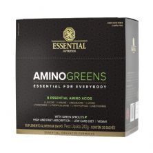 Amino Greens Vegan - 30 Sach�s 8g Suco Verde e Lim�o Yuzu - Essential Nutrition