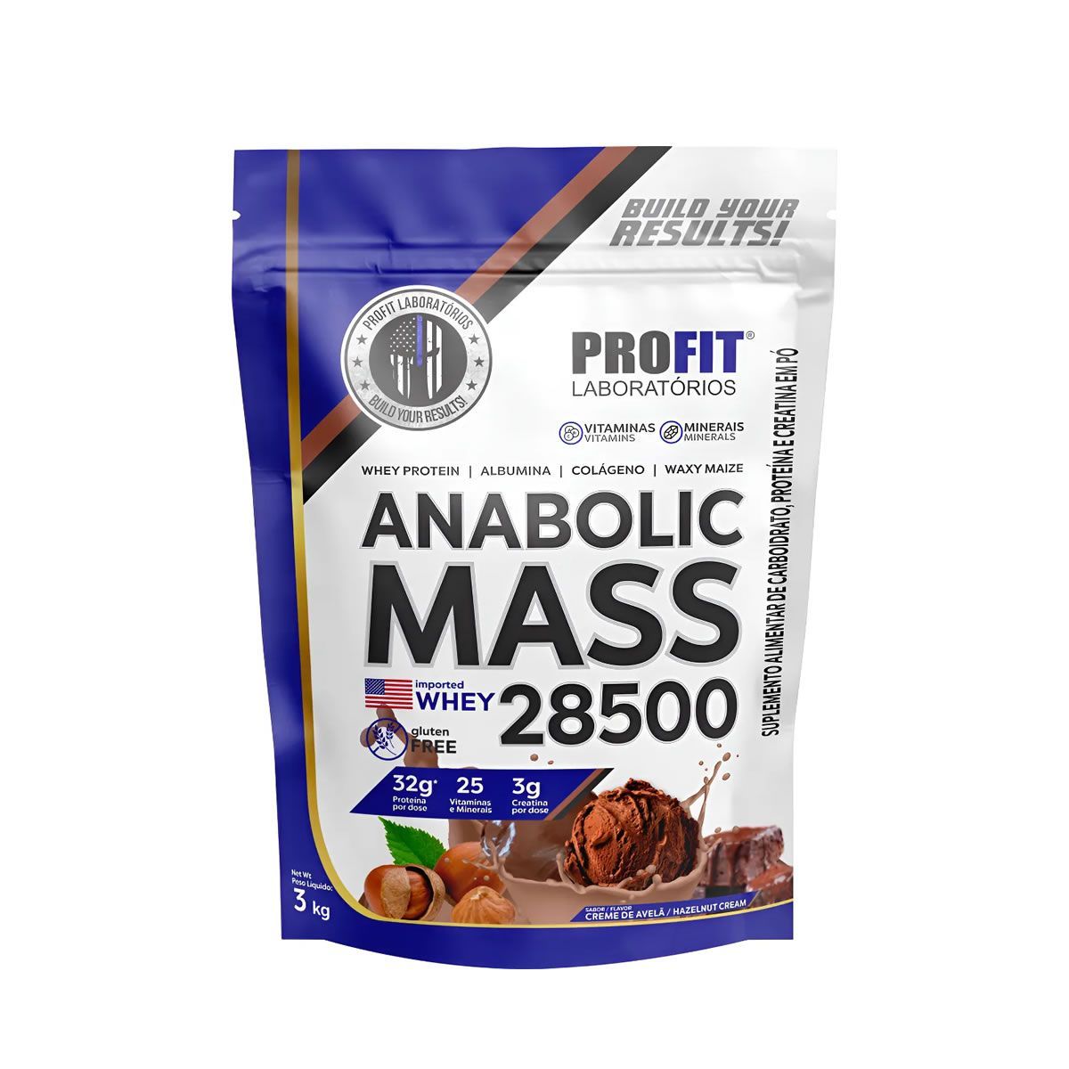 Anabolic Mass 28500 Refil Stand-Up - 3000g Creme de Avel� - ProFit