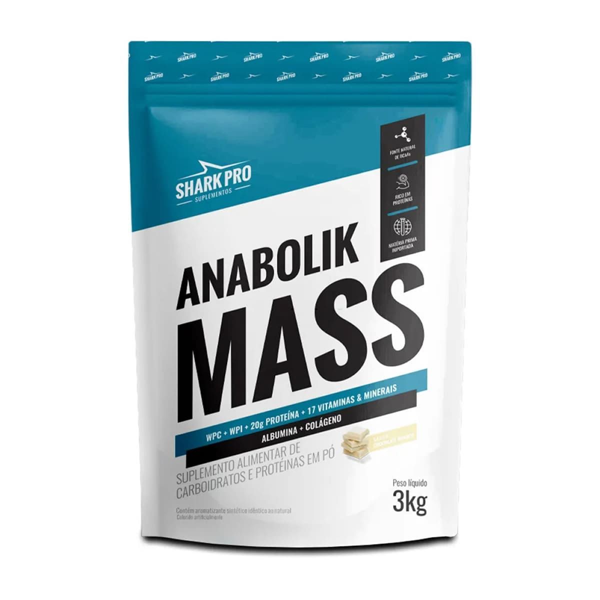 Anabolik Mass - 3000g Refil Chocolate Branco - Shark Pro