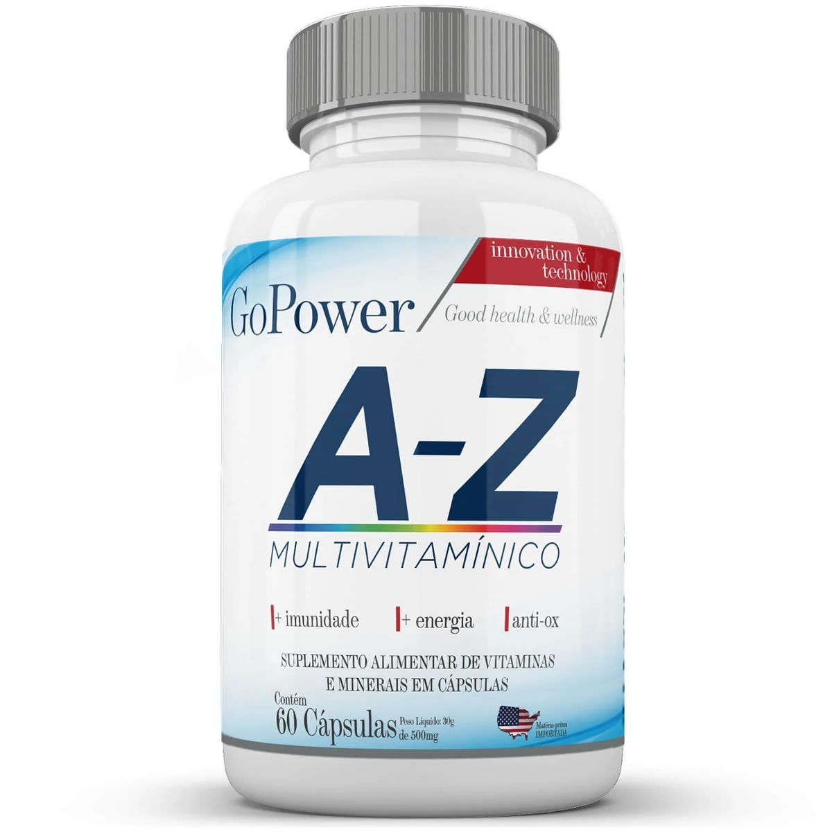 AZ Multivitam�nico - 60 C�psulas - GoPower*** Data Venc. 30/8/23