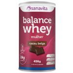Balance Whey Mulher - 450g Cacau Belga - Sanavita