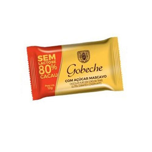 Barra Chocolate Sem Lactose 80% Cacau - 1 Unidade 12g - Gobeche