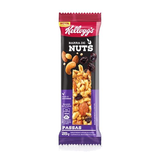 Barra de Cereais Nuts - 1 Unidade 25g Passas - Kellogg�s