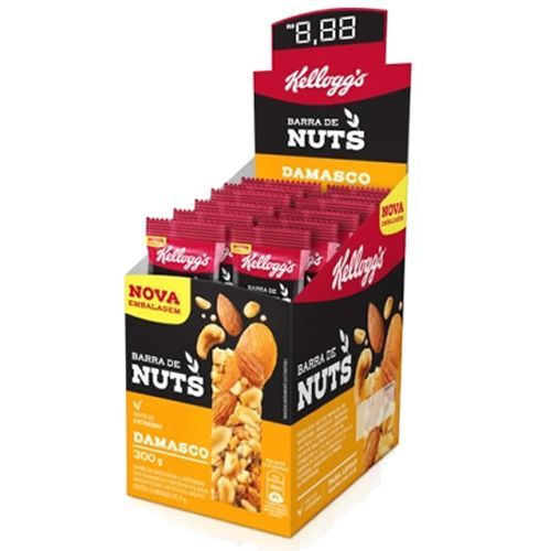 Barra de Cereais Nuts - 12 Unidades 25g Damasco - Kellogg�s
