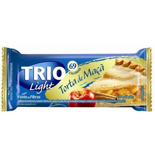 Barra de Cereais Trio Light - Torta de Ma�a com 24 barras de 20g - Trio Alimentos