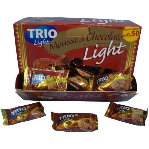 Barra de Cereais Trio Mini Mousse de Chocolate Light - 50 barras de 9g - Trio Alimentos
