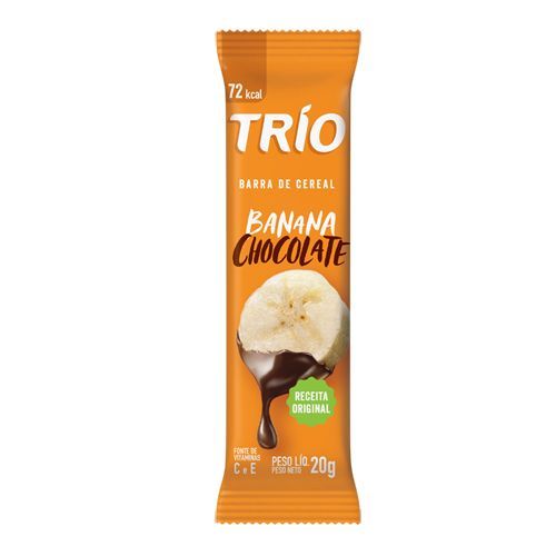 Barra de Cereal - 1 unidade Banana C/ Chocolate - Trio Alimentos