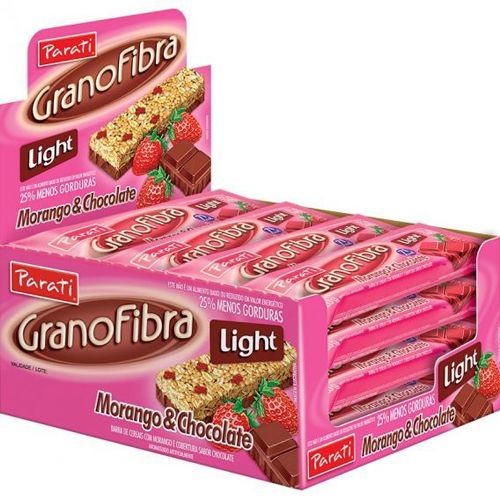 Barra de Cereal - 24 Unidades 20g Morango & Chocolate - Parati