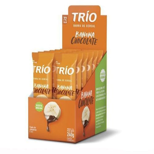 Barra de Cereal - C/ 12 unid Banana C/ Chocolate - Trio Alimentos