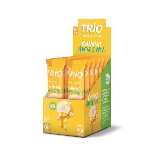 Barra de Cereal - C/ 12 unid Banana com Aveia e Mel - Trio Alimentos