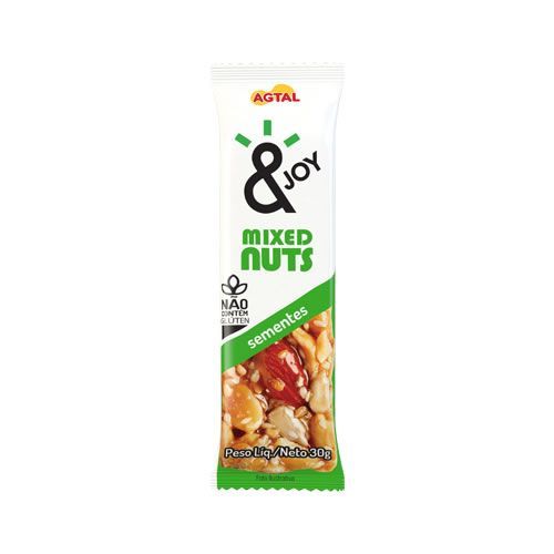 Barra de Cereal Joy - Mixed Nuts Am�ndoa e Semente de Ab�bora 1 unid 30g - Agtal