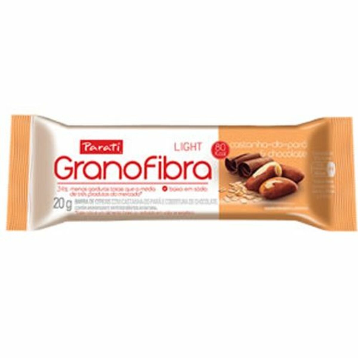 Barra de Cereal LIGHT- 1 Unidades 20g Castanha-do-par� & Chocolate - Parati