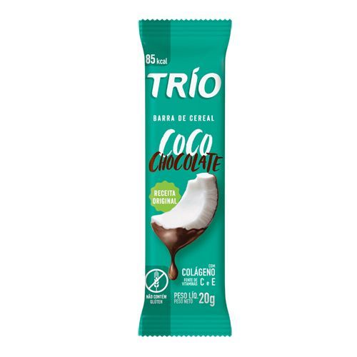 Barra de Cereal Trio - 1 barra de 20g Coco & Chocolate - Trio Alimentos