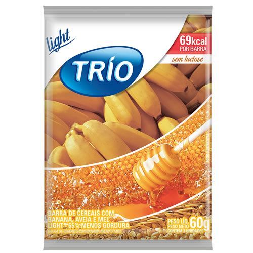 Barra de Cereal Trio Light - c/3 und Banana com aveia e mel 20g - Trio Alimentos