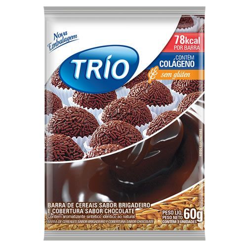 Barra de Cereal Trio Light - c/3 und Brigadeiro 20g - Trio Alimentos