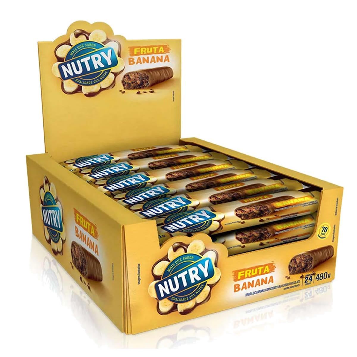 Barra de Fruta - 24 unidades 20g Banana e Chocolate - Nutry