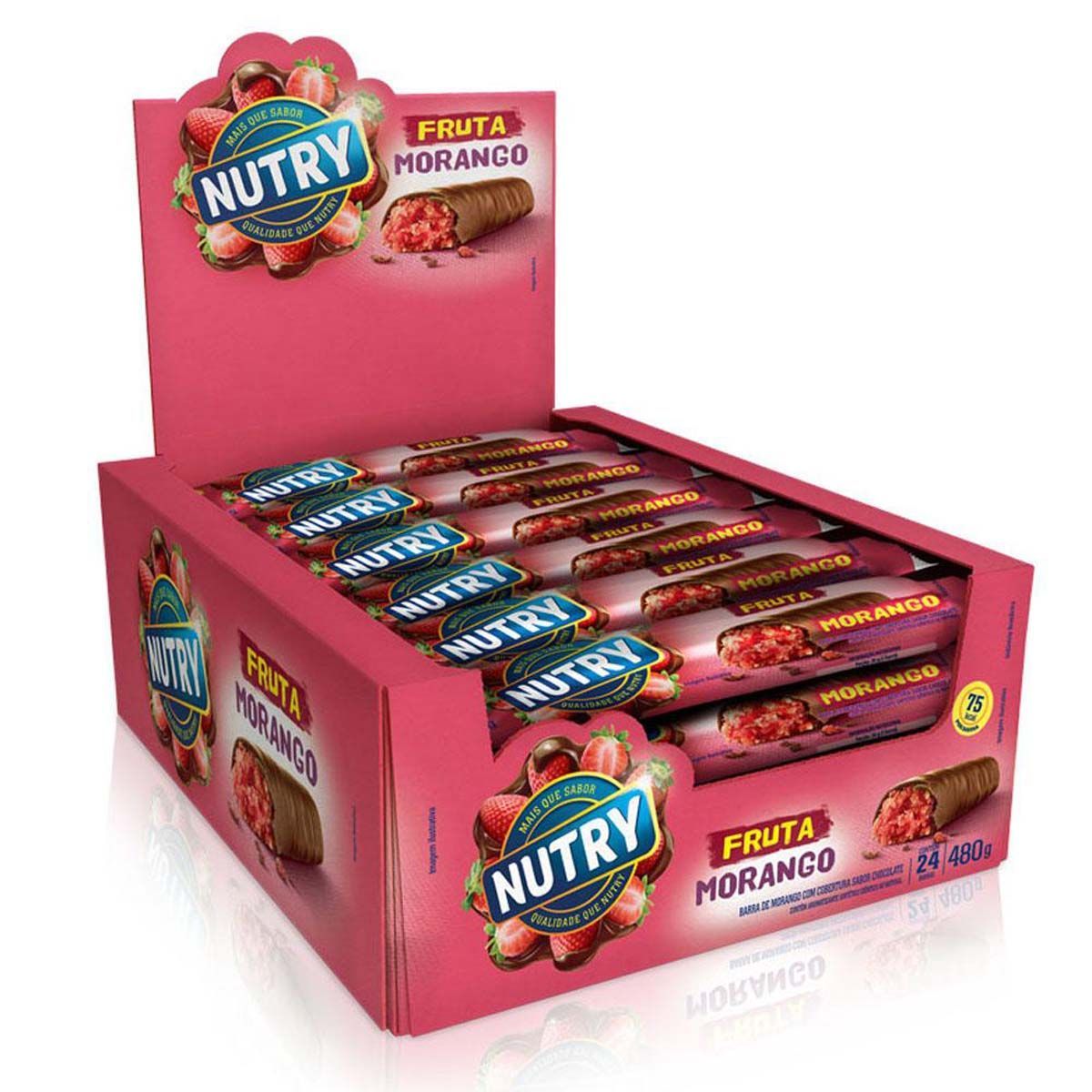 Barra de Fruta - 24 unidades 20g Morango e Chocolate - Nutry