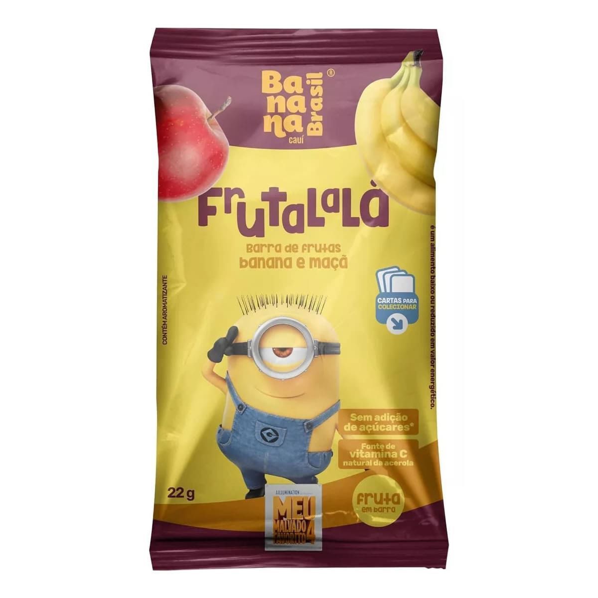 Barra de Frutas Frutalal� - 1 Barra 22g Banana e Ma�a - Banana Brasil*** Data Venc. 18/01/2025