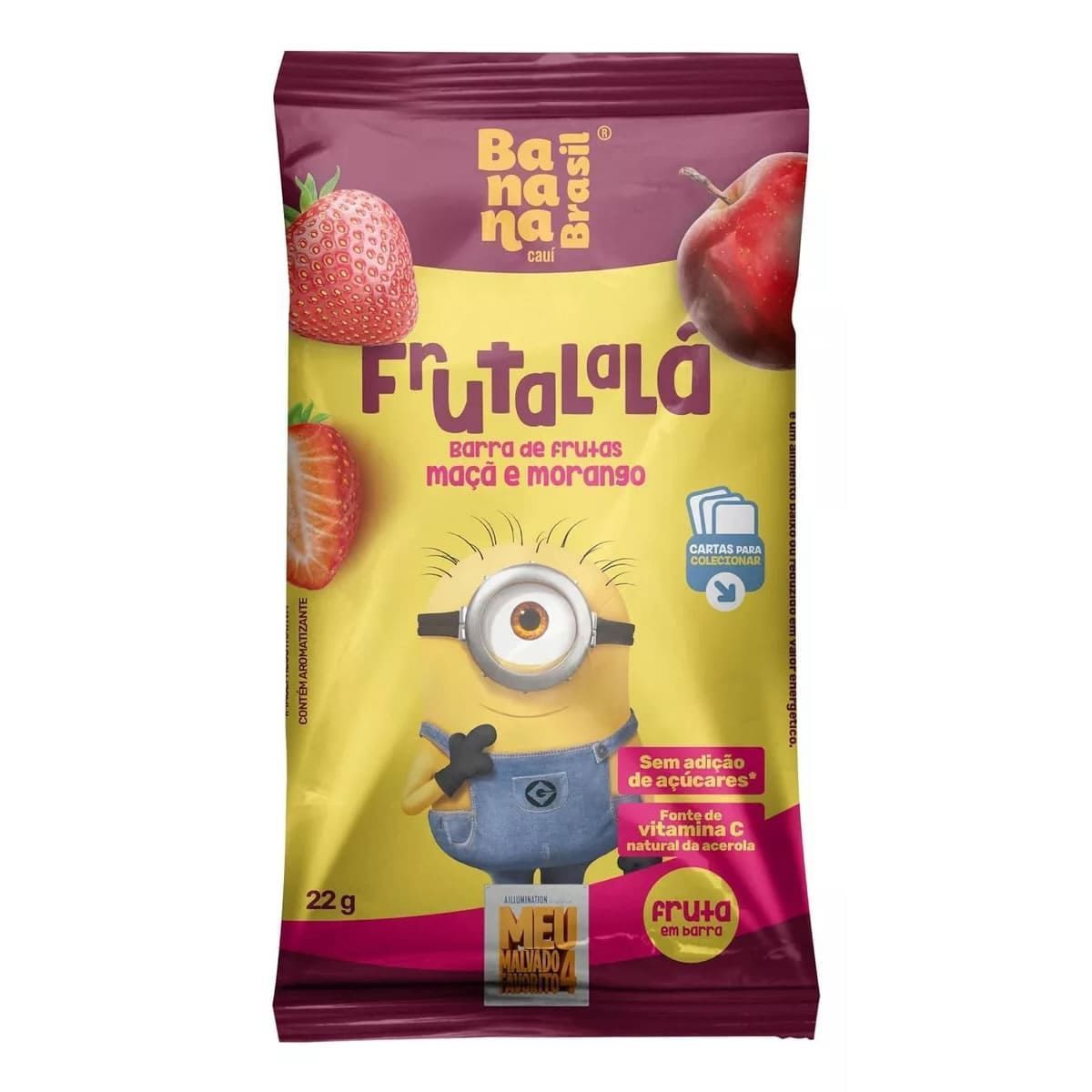 Barra de Frutas Frutalal� - 1 Barra 22g Ma�� e Morango - Banana Brasil*** Data Venc. 19/01/2025