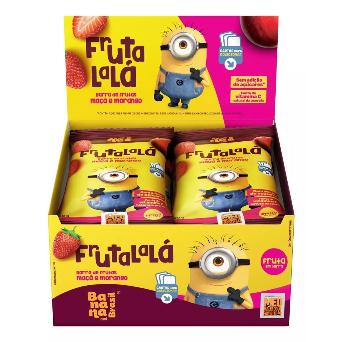 Barra de Frutas Frutalal� - 12 Barras 22g Ma�a e Morango - Banana Brasil