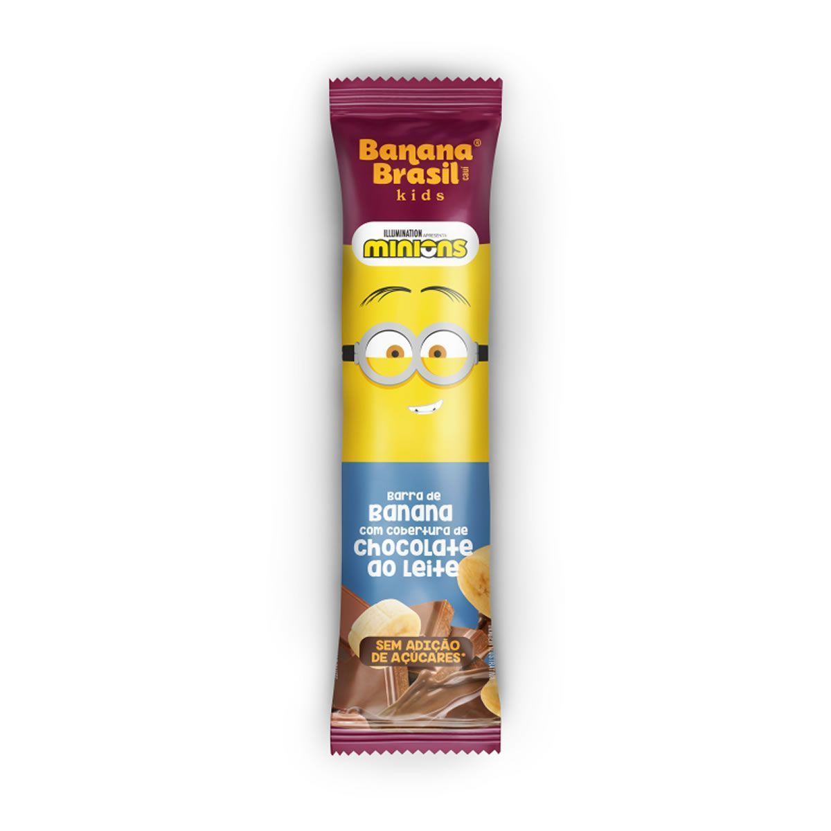 Barra de Frutas Kids - 1 Barra 22g Banana com Chocolate ao Leite -  Banana Brasil*** Data Venc. 09/02/2024