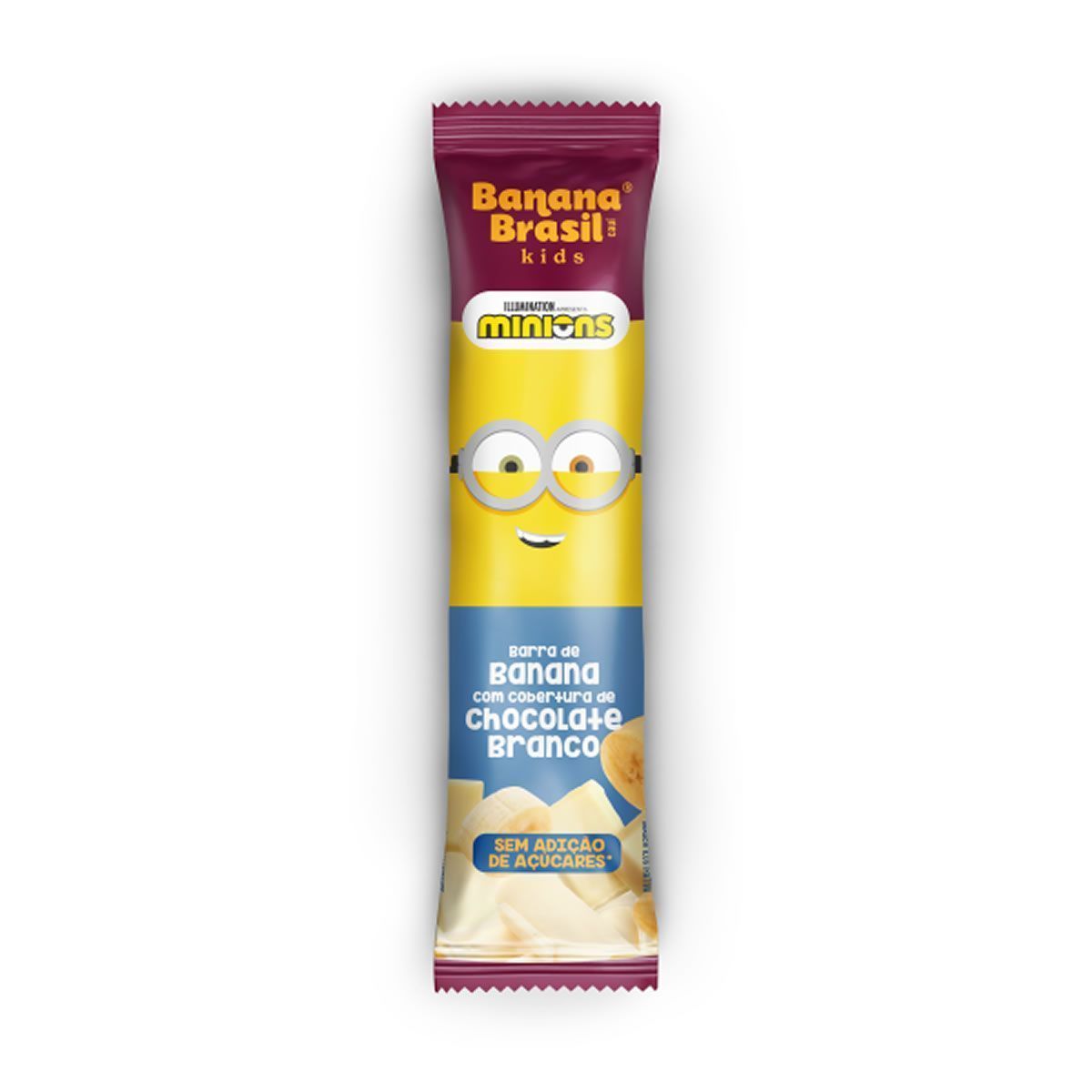 Barra de Frutas Kids - 1 Barra 22g Banana com Chocolate Branco -  Banana Brasil