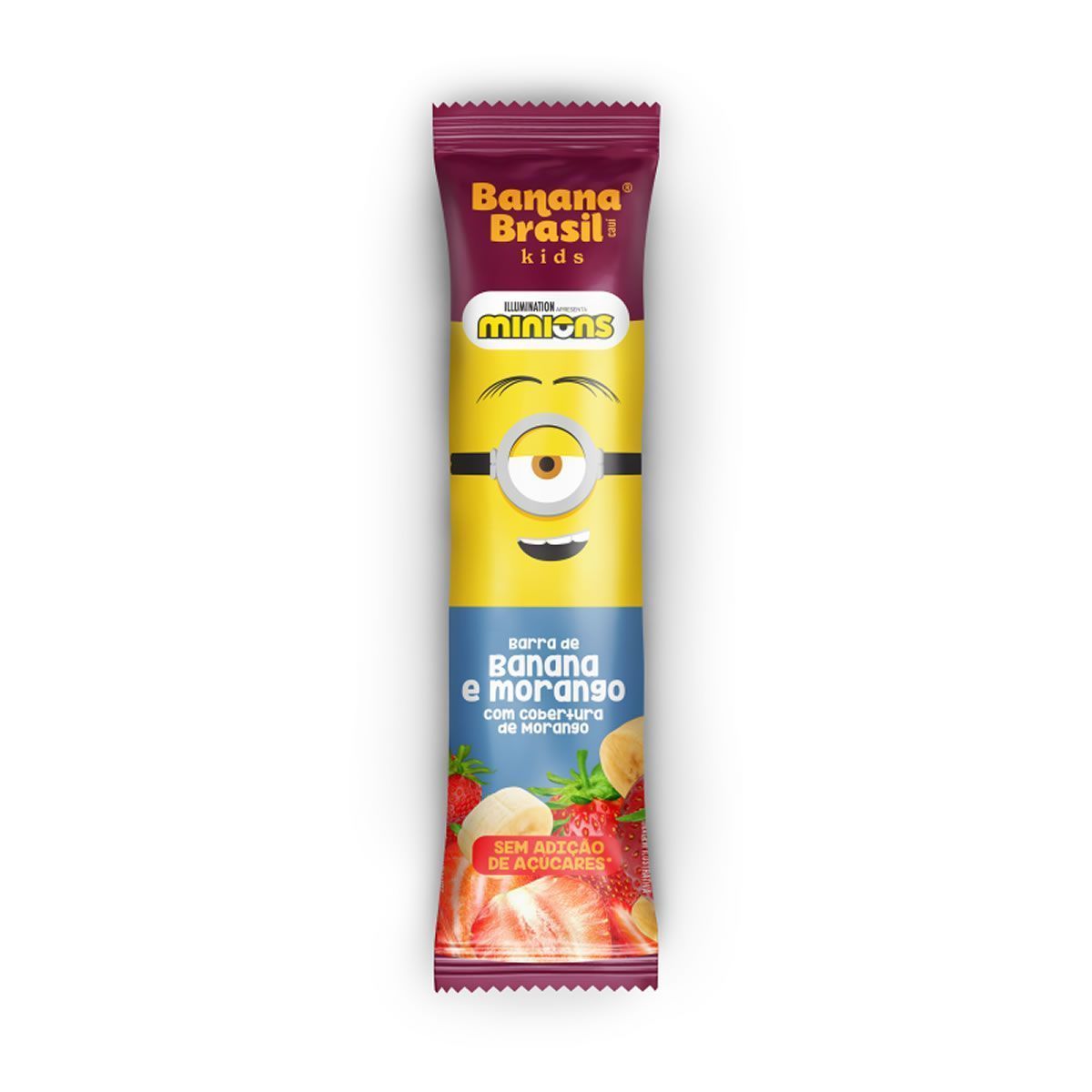 Barra de Frutas Kids - 1 Barra 22g Banana com Morango -  Banana Brasil*** Data Venc. 09/03/2024