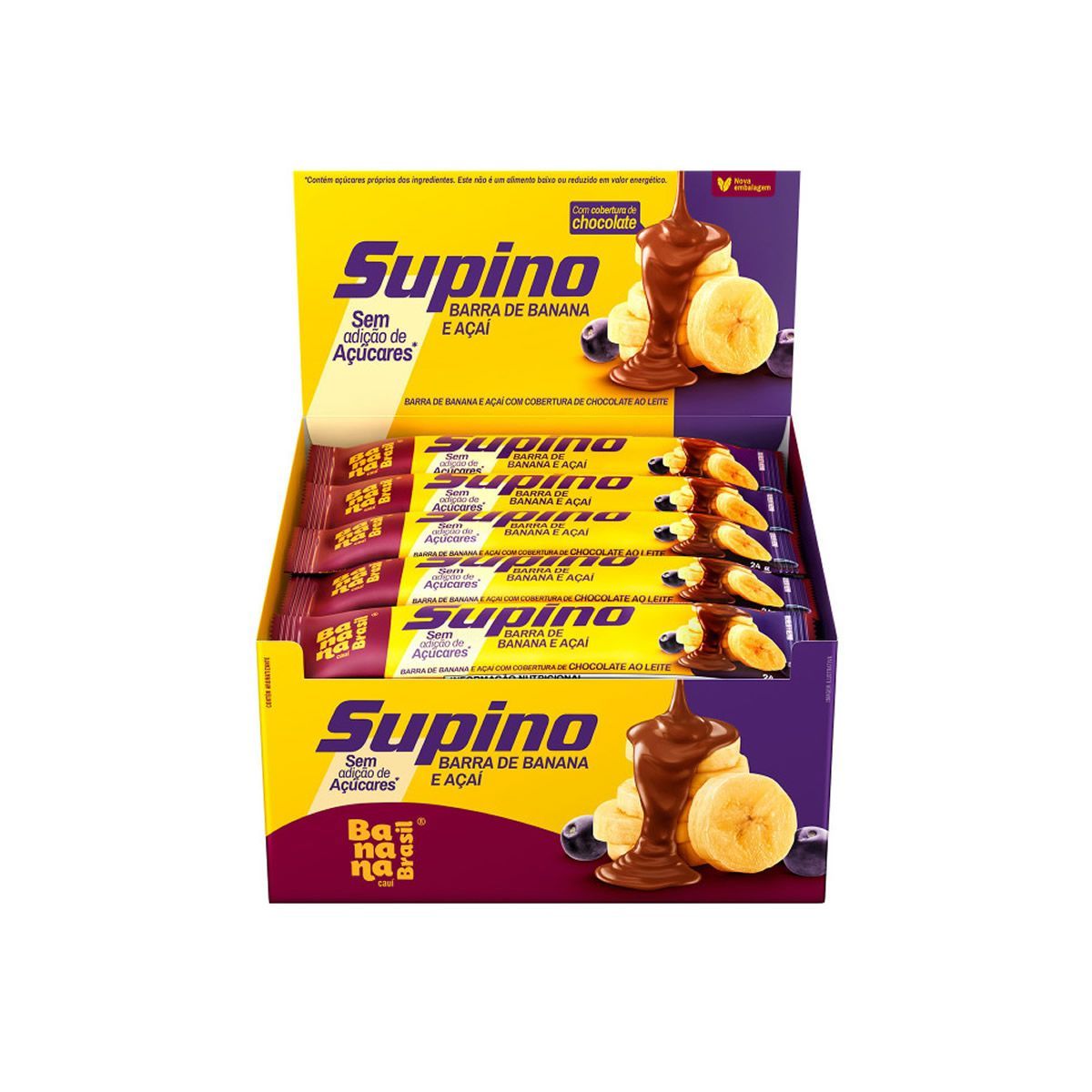 Barra de Frutas Supino - 20 Unidades 24g Zero A�a� - Banana Brasil