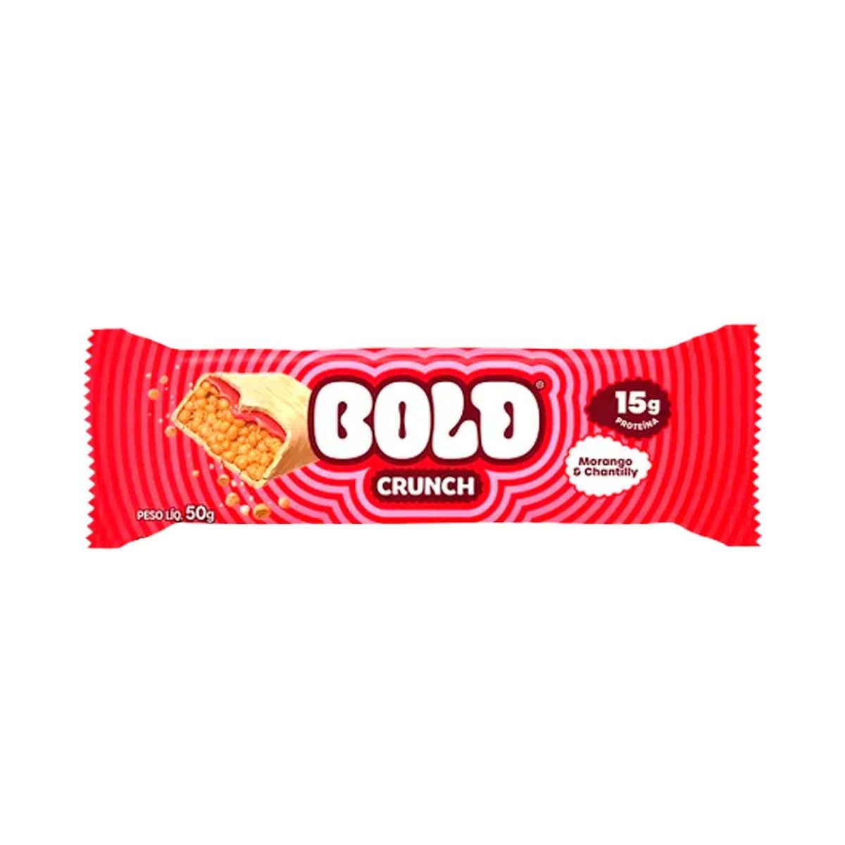 Barra de Prote�na - 1 unid 50g Crunch Morango Chantilly - Bold
