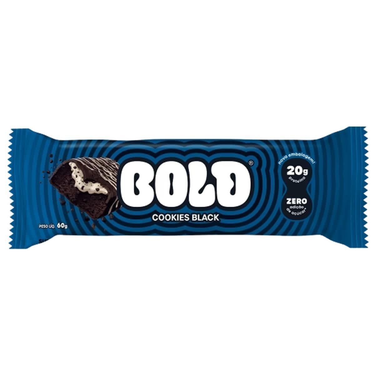 Barra de Proteina - 1 Unidade 60g Cookies Black - Bold