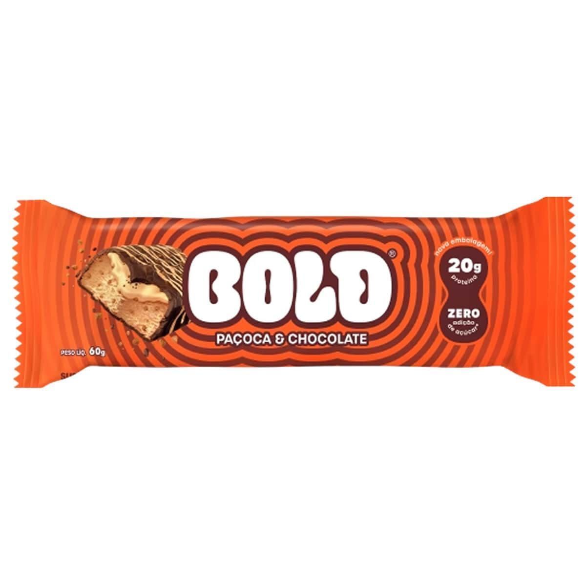 Barra de Proteina - 1 Unidade 60g Pa�oca e Chocolate - Bold