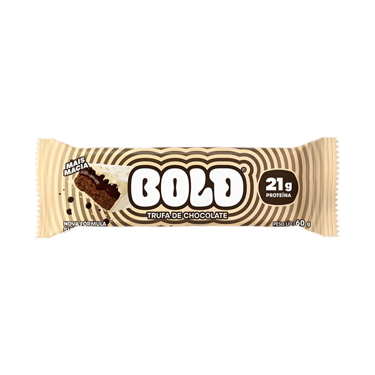 Barra de Proteina - 1 Unidade 60g Trufa de Chocolate - Bold