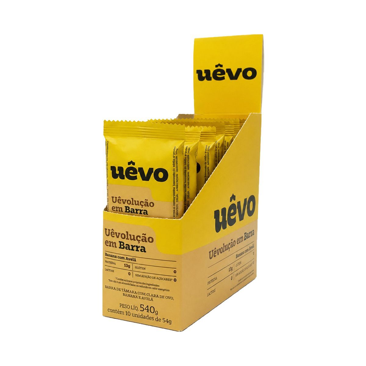 Barra de Prote�na - 10 Unidades 54g Banana e Avel� - U�vo