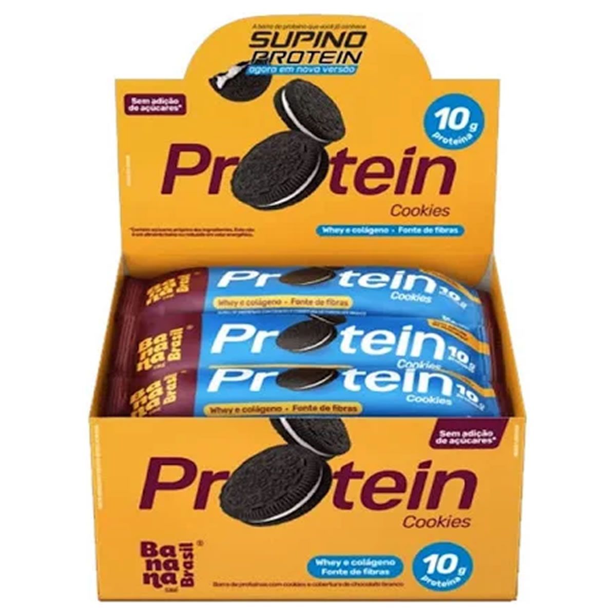 Supino Protein - 12 Unidades 30g Cookies - Banana Brasil