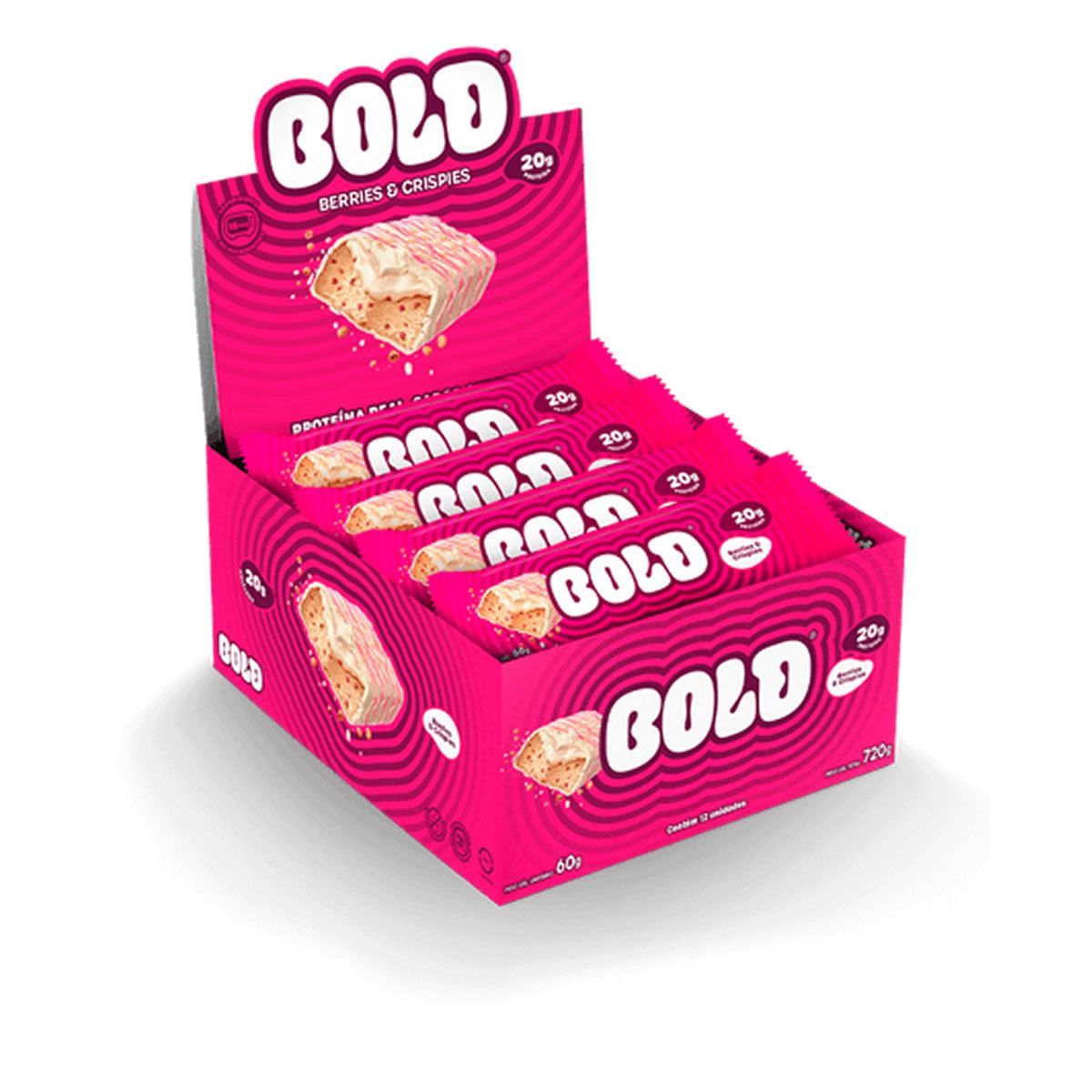 Barra de Proteina - 12 Unidades 60g Berries & Crispies - Bold