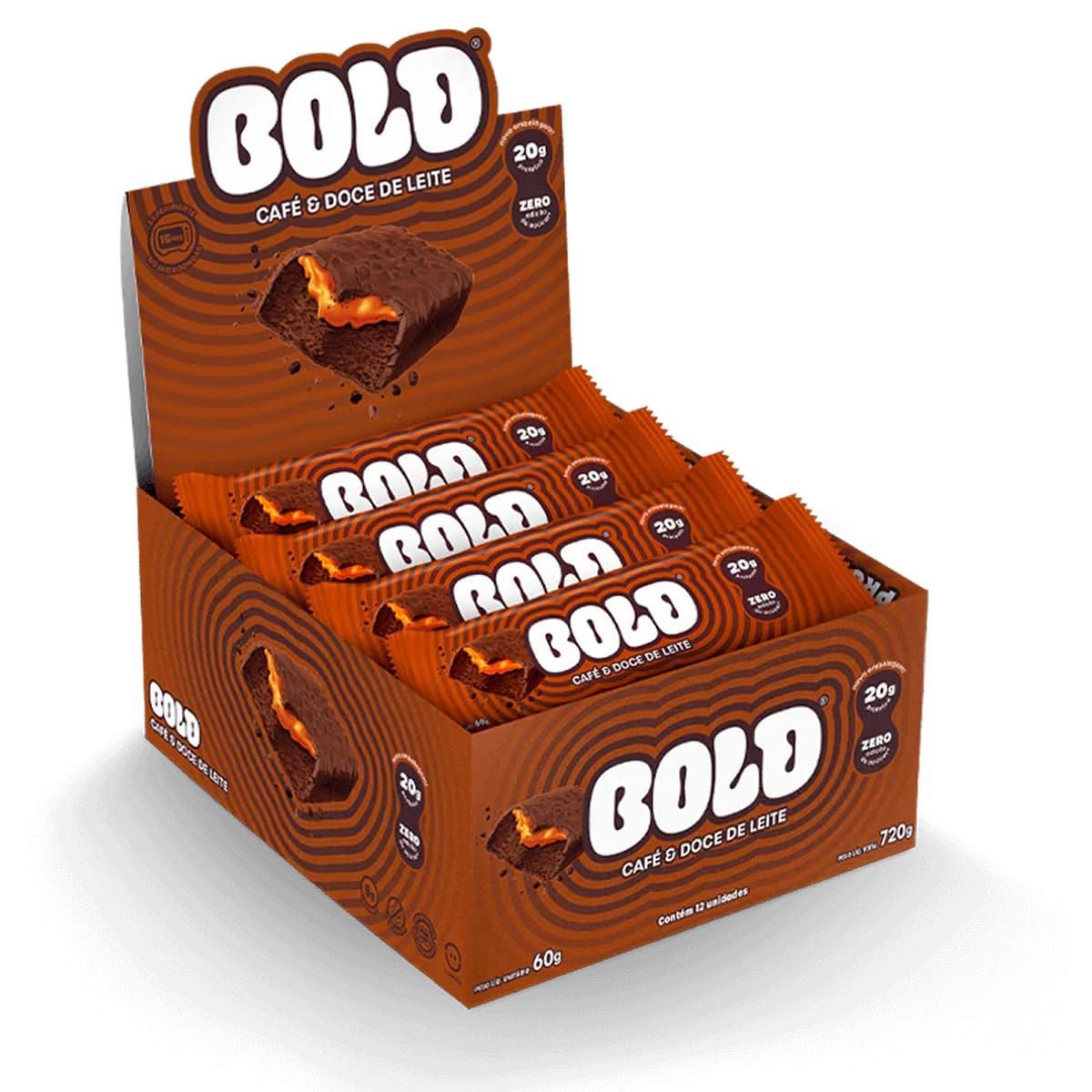 Barra de Proteina - 12 Unidades 60g Caf� & Doce de Leite - Bold