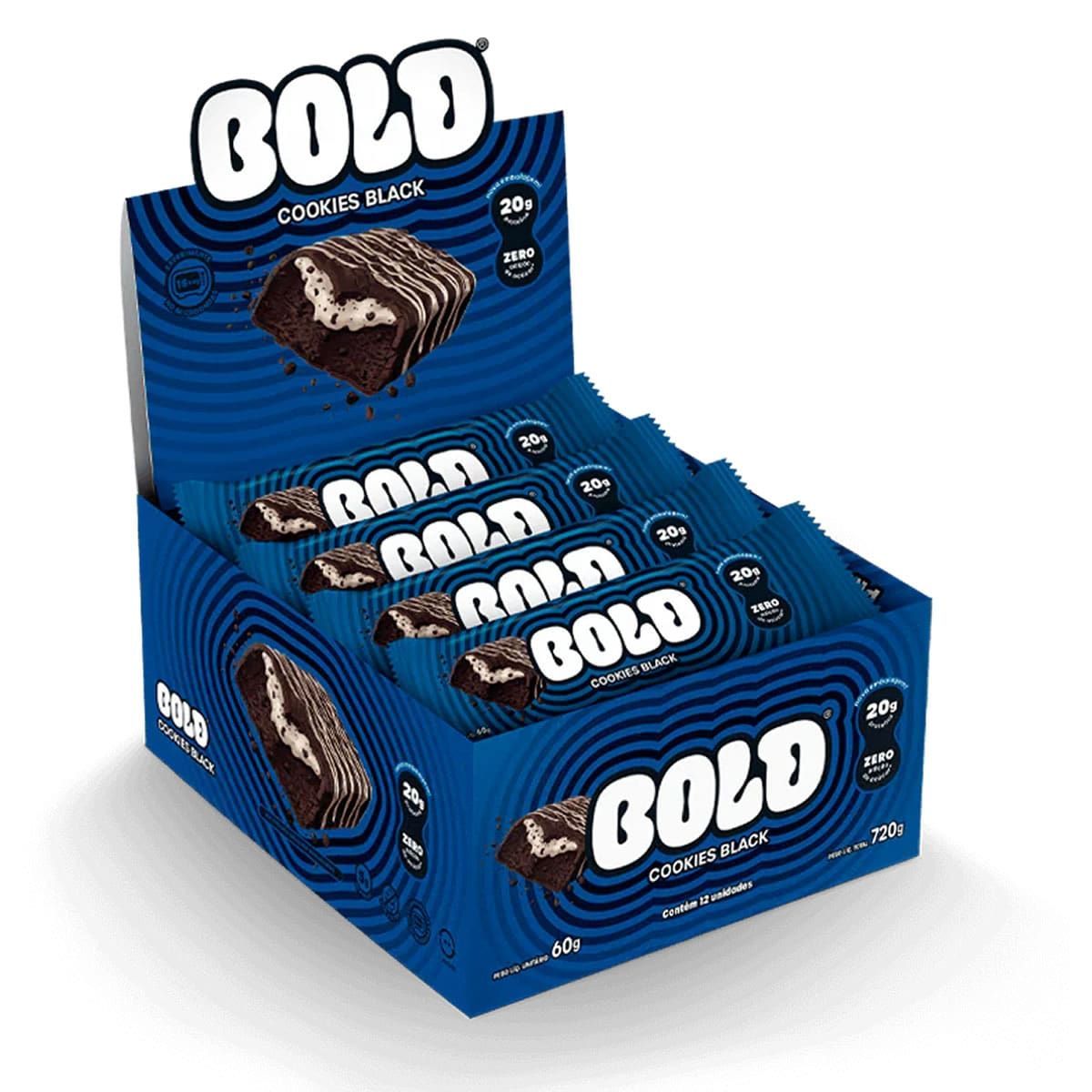 Barra de Proteina - 12 Unidades 60g Cookies Black - Bold*** Data Venc. 30/09/2025