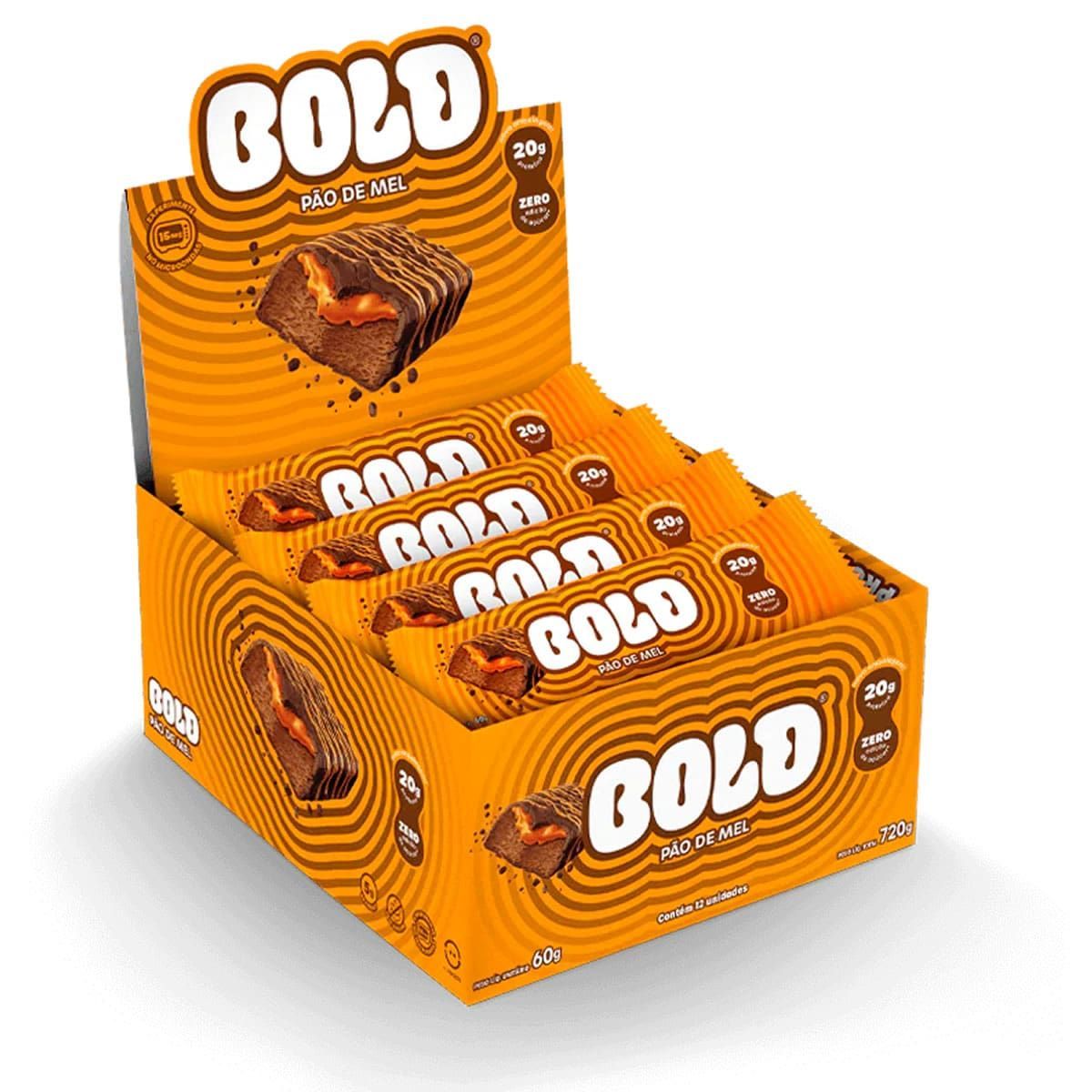 Barra de Proteina - 12 Unidades 60g P�o de Mel - Bold