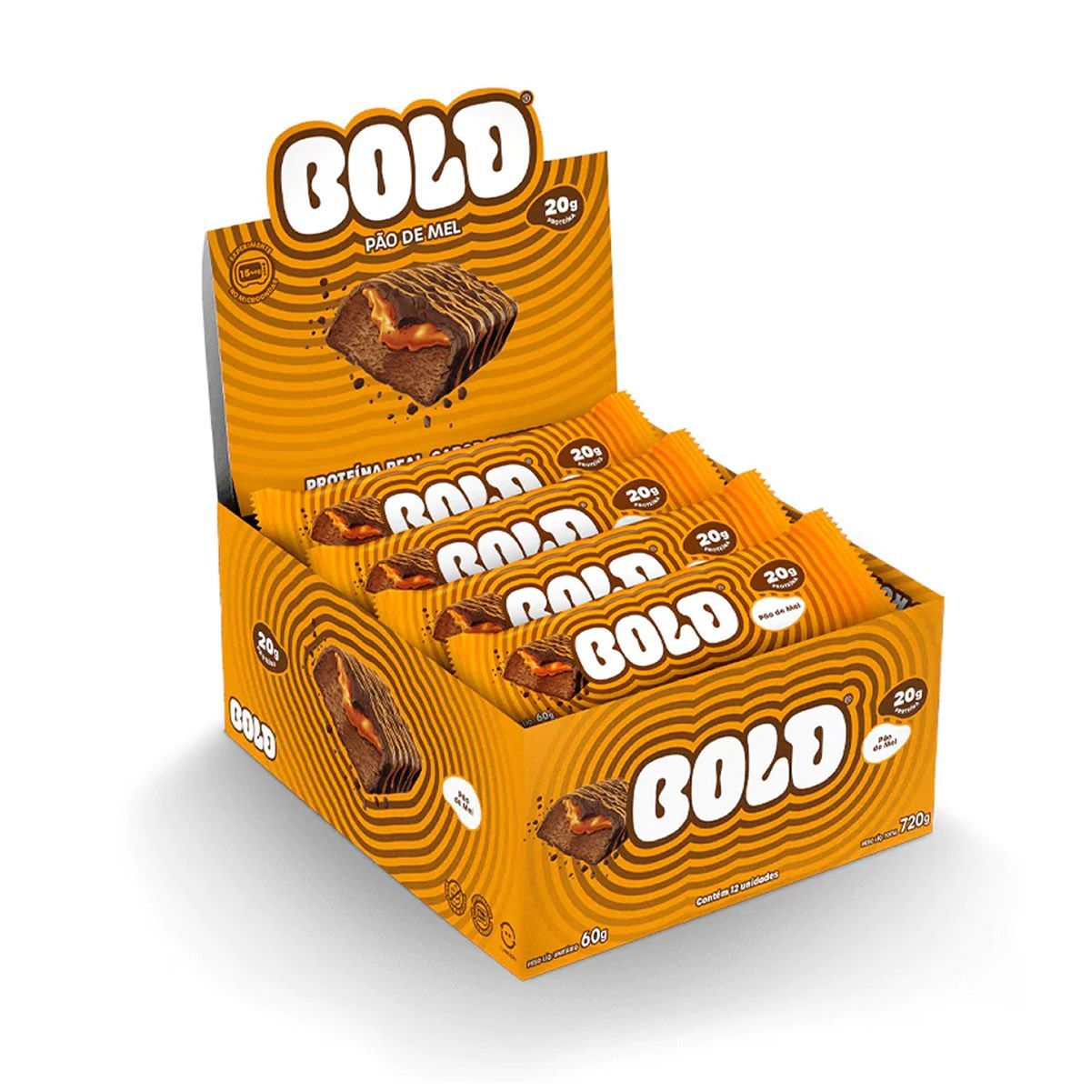 Barra de Prote�na - 12 Unidades 60g P�o de Mel - Bold