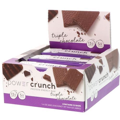 Barra de Proteina Power Crunch - 12 Unidades Triple Chocolate - BNRG