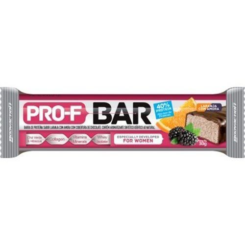 Barra de Proteina Pro-F Bar - 1 barra de 30g - Laranja com Amora - BodyAction