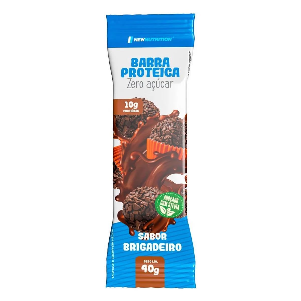 Barra de Prote�na Zero A��car 40g - 1 Unidade 40g Brigadeiro - NewNutrition