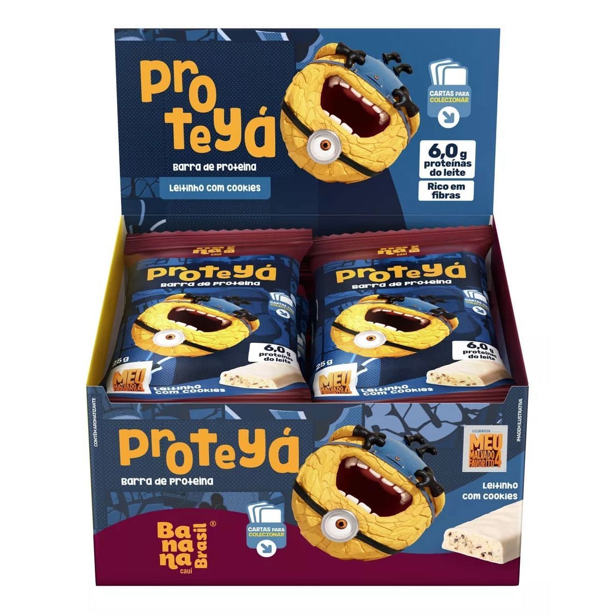 Barra de Proteinas Protey� - 12 Barras 25g Leitinho com Cookies - Banana Brasil