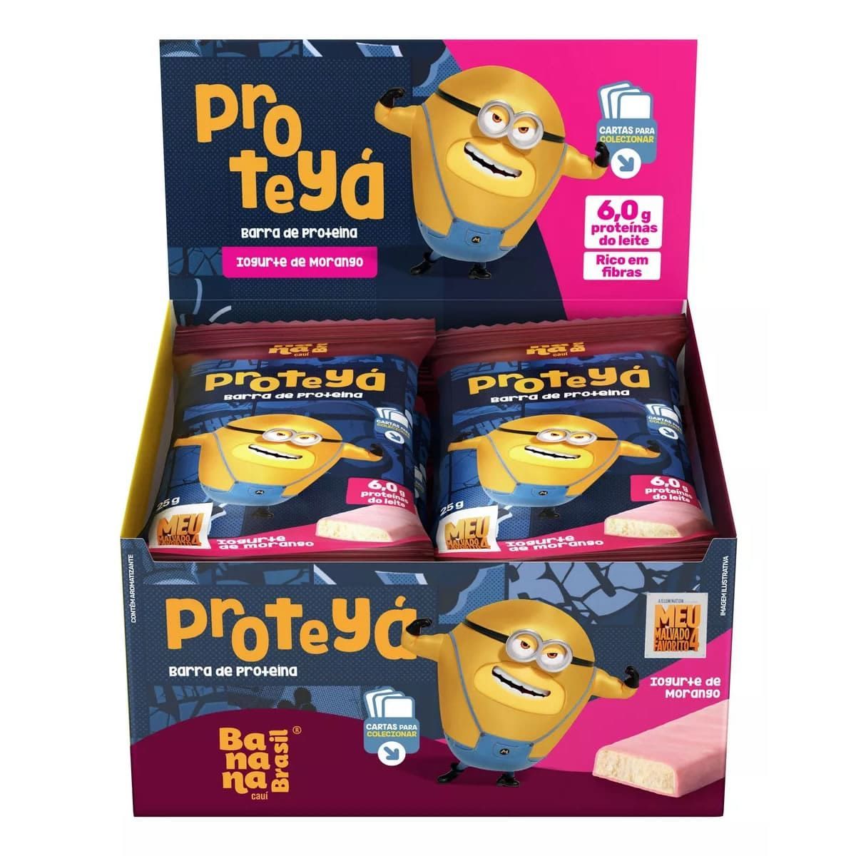 Barra de Proteinas Protey� - 12 Barras 25g Morango - Banana Brasil*** Data Venc. 18/01/2025