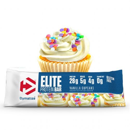 Barra Elite Protein Bar - Vanilla Cupcake 1 Unidade 70g - Dymatize *** Data Venc. 17/10/2017
