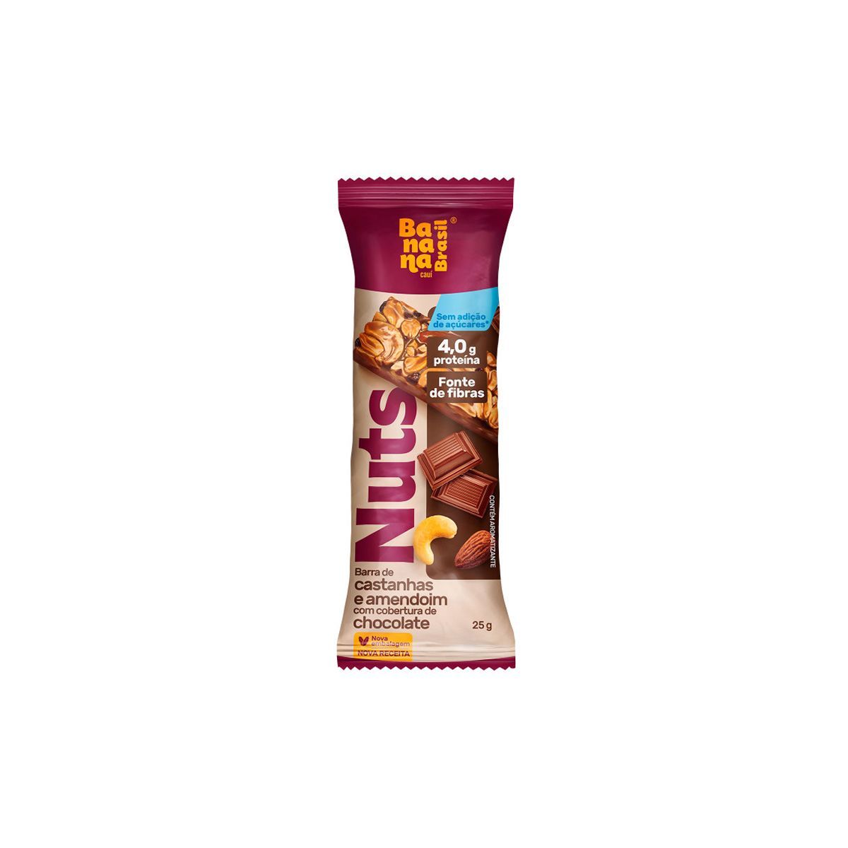 Barra Nuts - 1 unidade Chocolate - Banana Brasil*** Data Venc. 25/04/2025