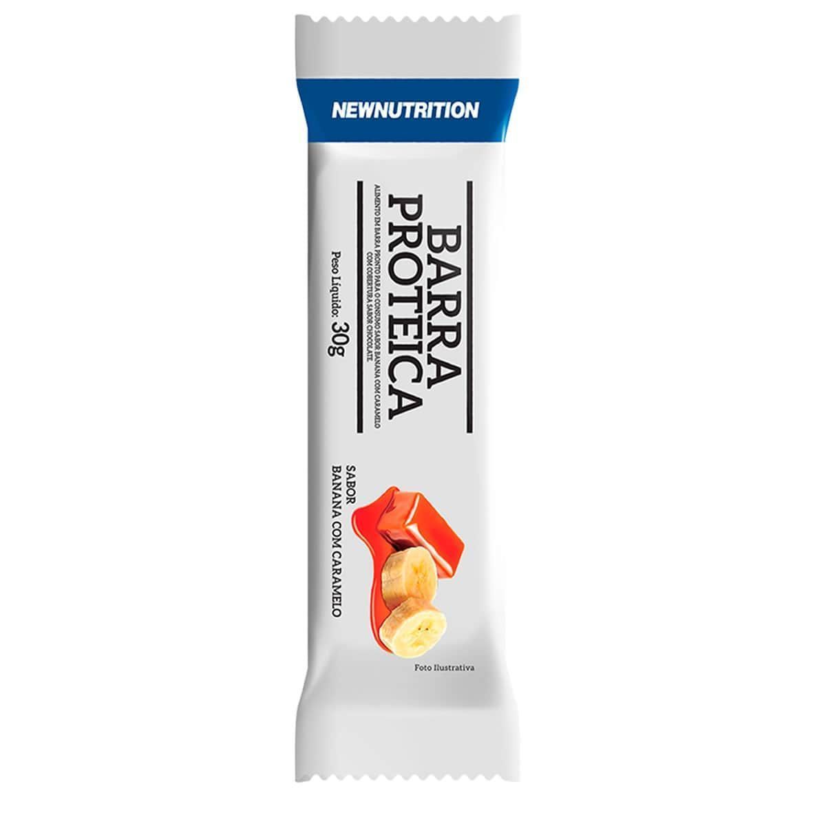 Barra Proteica - 1 Unidade de 30g Banana com Caramelo - NewNutrition